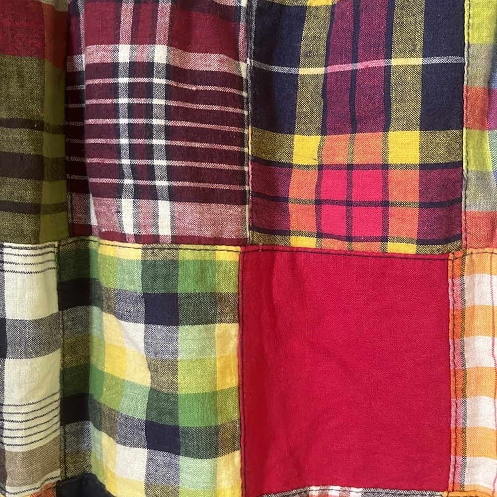 American Eagle Outfitters Bubble Skirt Madras Plaid Patchwork Size 2 - Picture 3 of 14